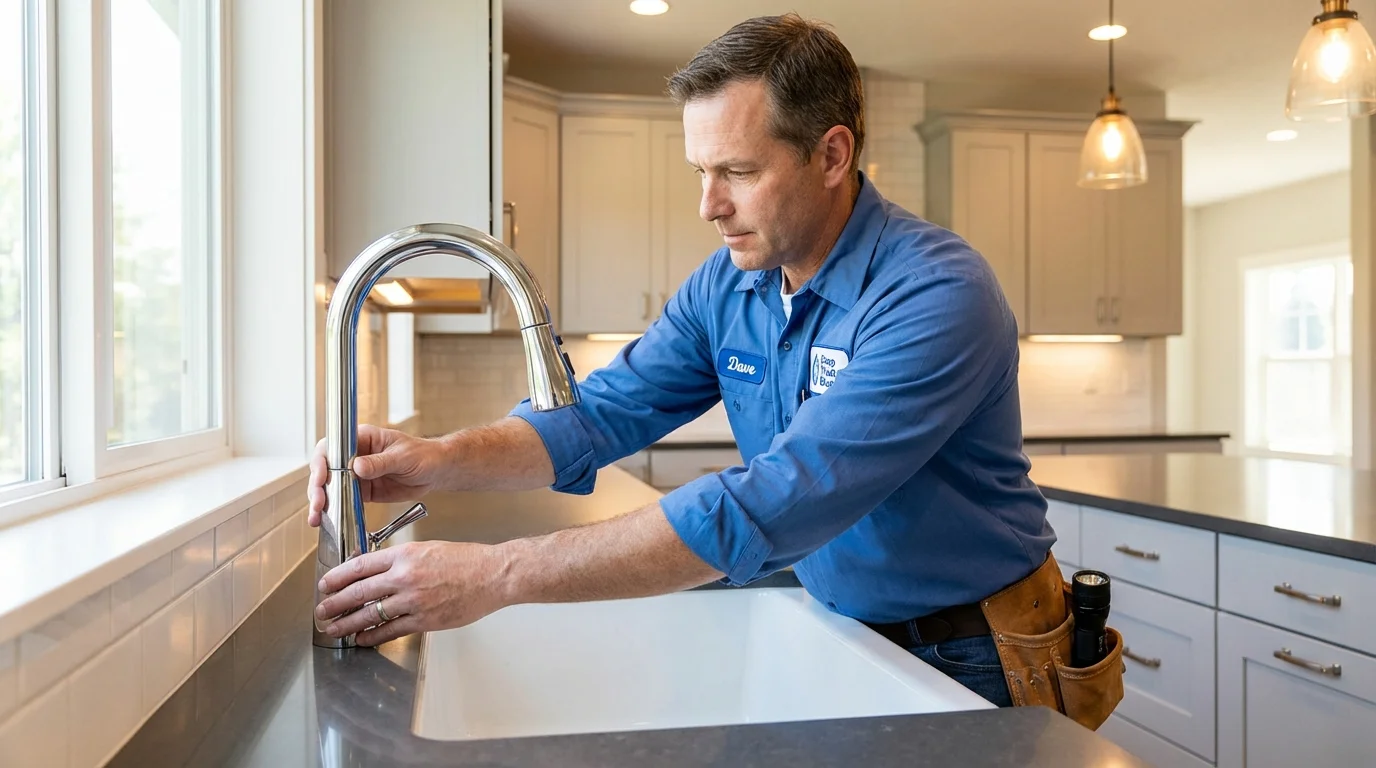 Kitchen faucet installation by Johns Plumbing LLC in Santa Claus