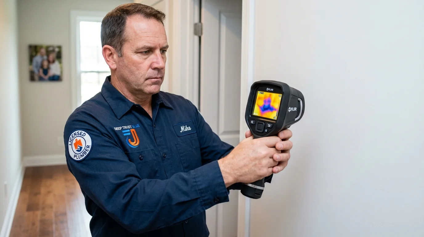Thermal imaging leak detection by Johns Plumbing LLC in Santa Claus